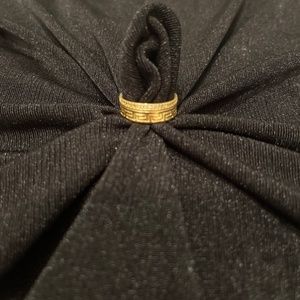 Aztec print gold ring